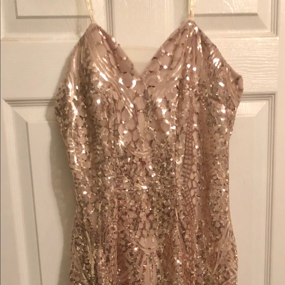 Gold formal long dress